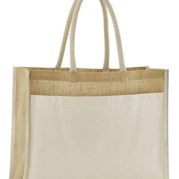 Westford Mill Cotton Pocket Natural Starched Jute Shopper