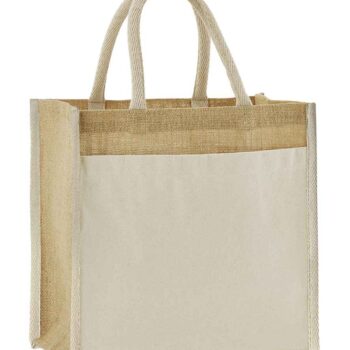 Westford Mill Cotton Pocket Natural Starched Jute Midi Tote Bag